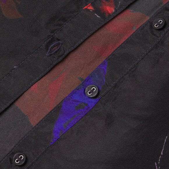 Johnny WasJolene Floral Silk Ruffled Long Sleeve Blouse - Picture 4 of 11